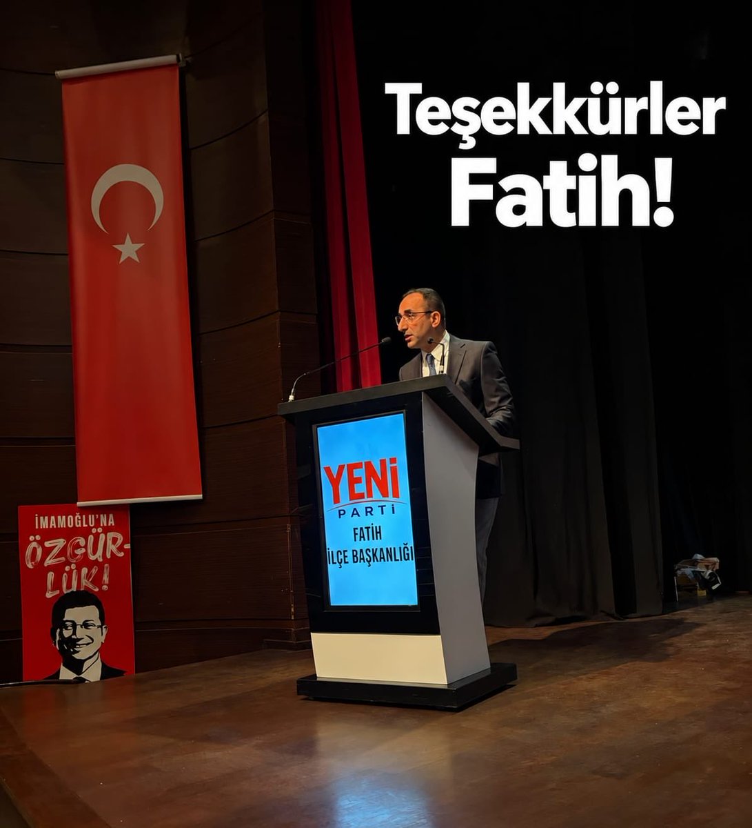 yenipartifatih's tweet photo. YENİ bir yolda, Fatih için yan yana!

YENİ Parti Fatih 1. Olağan Kongremizi; İl Başkanımız Özgür Çelik, değerli örgütümüz ve kıymetli Fatihlilerin katılımıyla gerçekleştirdik.

YENİ Partimizin bayrağını taşıyacağımız bu dönemde, üyelerimizin takdiriyle ilçe başkanı seçilmiş olmanın gururunu yaşıyorum.

📌 YENİ Parti İstanbul İl Başkanımız – Özgür Çelik
📌 Divan Başkanımız – Zelal Kıran
📌 YENİ Parti İstanbul İl Başkan Yardımcısı – Kıvılcım Kıran
📌 YENİ Parti Beşiktaş İlçe Başkanı – Mehmet Arslan
📌 İBB ve Fatih Belediye Meclis Üyemiz – Kazım Akşahin
📌 Fatih Belediye Meclis Üyemiz – Özgür Pakır
📌 Fatih Belediye Meclis Üyemiz – Ozan Güler
📌 Fatih Belediye Meclis Üyemiz – Fatih Sarmusak
📌 Fatih Belediye Meclis Üyemiz – Serdar Bulut
📌 İYİ Parti Fatih İlçe Başkanı – Mehmet Ali Keskinkınar
📌 Zafer Partisi Fatih İlçe Başkanı – Müsahit Erkur ve Yönetim Kurulu Üyeleri
📌 Türkiye İşçi Partisi (TİP) Temsilcileri ve Yönetim Kurulu Üyeleri
📌 Şehremini Muhtarı – Yusuf Bahçıvancı
📌 Yavuz Sinan Muhtarı – Hüseyin Öztürk
📌 Haseki Sultan Muhtarı – Musa Çınar
📌 Yedikule Muhtarı – Şentürk Şit
📌 Sümbül Efendi Muhtarı – Abdurrahman Korkmaz
📌 Hoca Gıyasettin Muhtarı – Musa Çalıhan
📌 Binbirdirek Muhtarı – Orhan Hızarcı
📌 Alemdar Muhtarı – Mehmet Ali Rıza Köksal
📌 Molla Fenari Muhtarı – Fırat Taşlar
📌 Derviş Ali Muhtarı – Hüseyin Demirci
📌 Malatya Hekimhan Dernekler Federasyonu Başkanı – Remzi Keleş
📌 Malatya Doğanyol Federasyonu Başkanı – Uygun Öztürk
📌 Malatya Ulutaş Derneği – Sezai Ayçiçek
📌 Pütürge Doğanyol Eğitim Vakfı Başkanı – Dr. Hasan Hüseyin Şener
📌 Çağdaş Yaşamı Destekleme Derneği Yönetim Kurulu Üyesi – Nedret Eke
📌 Atatürkçü Düşünce Derneği Fatih Şube Başkanı – Özlem Uzuner
📌 Fatih Engelliler Derneği Başkanı – Aydın Sarıçoğlu
📌 Aktivist – Cemal Bilgin
📌 SES Sendikası Temsilcisi – Güneş Zanlıer
📌 İstanbul Eski Elbise ve Eşya Alıp Satanlar Esnaf Odası Başkanı – Turan Kaplan
📌 İstanbul Saatçiler Esnaf ve Sanatkârlar Odası Başkan Yardımcısı – Erhan Emektar
📌 Kocamustafapaşa Su Ürünleri Kooperatifi Başkanı – Nihat Önder
📌 Kocamustafapaşa Su Ürünleri Kooperatifi Başkan Yardımcısı – Semih Temesin
📌 Amatör Spor Kulüpleri Birliği Başkanı – Gökhan Ceyhan
📌 Kocamustafapaşa Spor Kulübü – Umut Gezici
📌 Cankurtaran Spor Kulübü – Aydın Kavunlu
📌 Davutpaşa Spor Kulübü Yönetim Kurulu Başkanı – Sıtkı Özcan
📌 Yayla Spor Kulübü Başkanı – Metin Sönmez
📌 Kadırga Spor Kulübü – Güngör Toksoy
📌 Güzelhisar Spor Kulübü Temsilcileri
📌 Altınyıldız Spor Kulübü Temsilcileri

Kongremize katılarak bizleri onurlandıran tüm siyasi parti, sivil toplum kuruluşu, meslek odası, sendika, dernek, vakıf ve spor kulübü temsilcilerimize; muhtarlarımıza, üyelerimize ve yol arkadaşlarımıza teşekkür ediyorum.
Şimdi hız kaybetmeden çalışmanın, yarınımızı kurtarmanın vaktidir.

Yürüyelim arkadaşlar!

Yavuz Nazlıgül
YENİ Parti Fatih İlçe Başkanı
