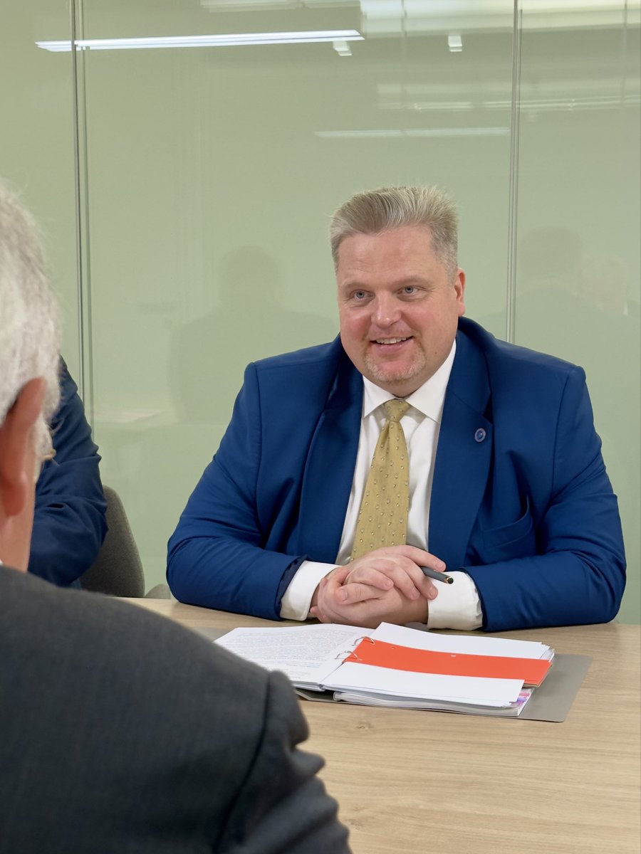 LithuaniaFinMin's tweet photo. A successful Presidency also means building strong cooperation with the European Parliament.

Finance Minister @Taurimas Valys met with MEP @MarkusFerber to exchange views on the financial agenda ahead and discuss cooperation as Lithuania prepares for #LT27EU. 🇱🇹 https://t.co/HP4Prmxu4P