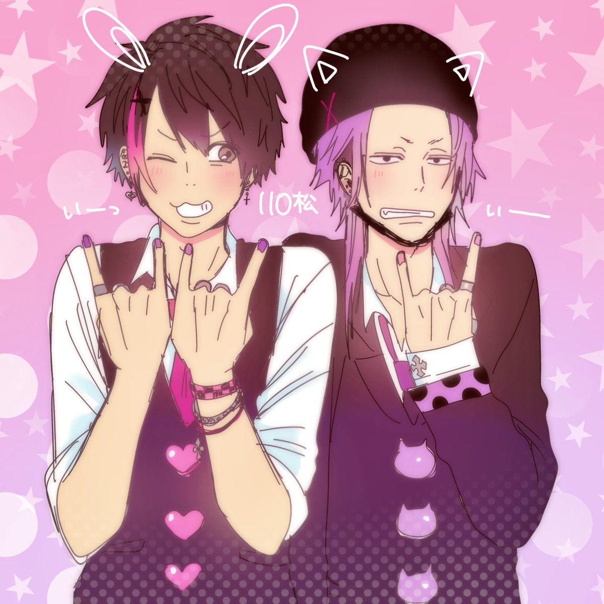 3mykh's tweet photo. バンド110松🩷💜 https://t.co/r3kUOQfyEa