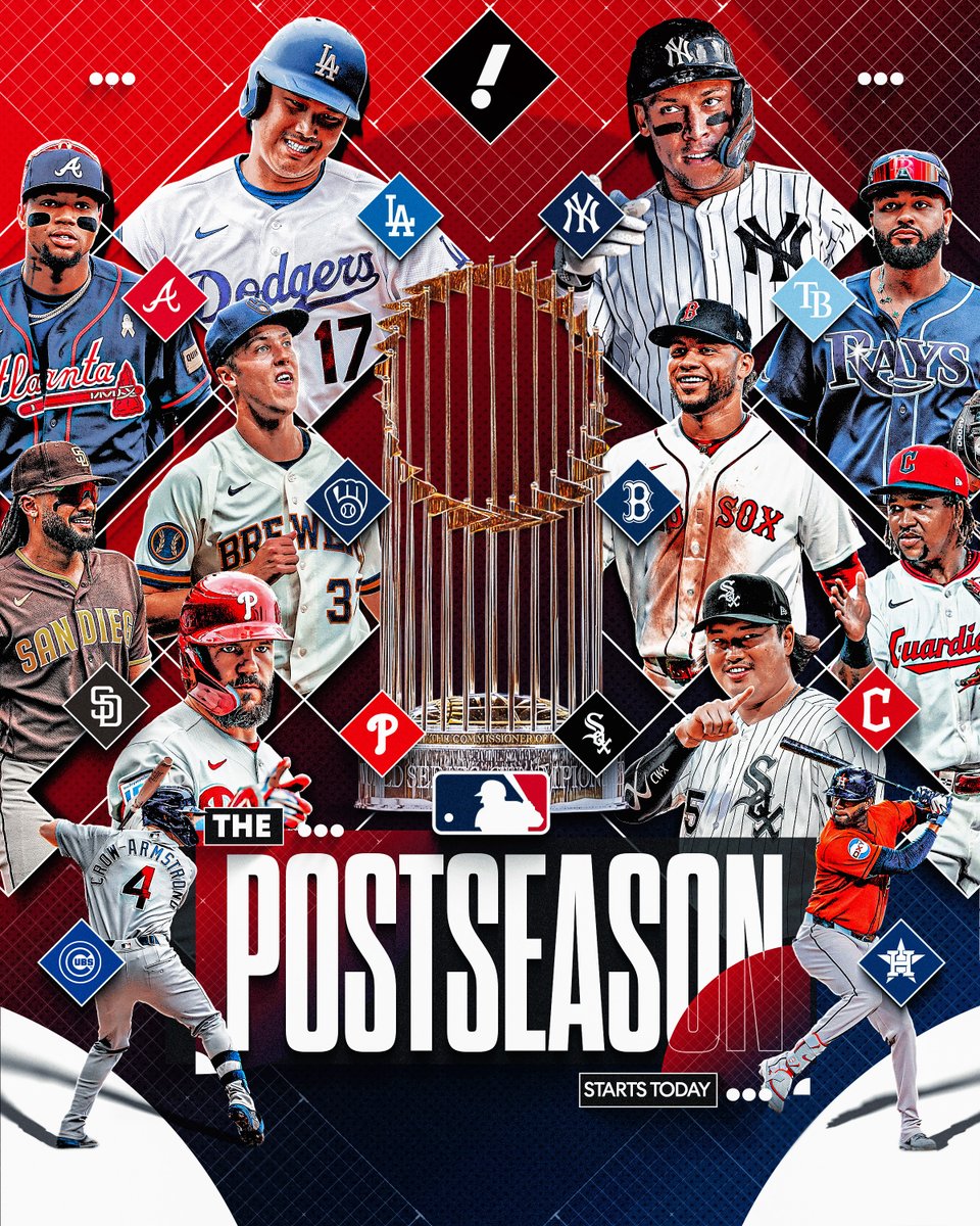 YahooSports's tweet photo. The road to the World Series starts TODAY ⚾ 🔥

Who's taking home the Commissioner's Trophy? https://t.co/2NPepE5ScZ