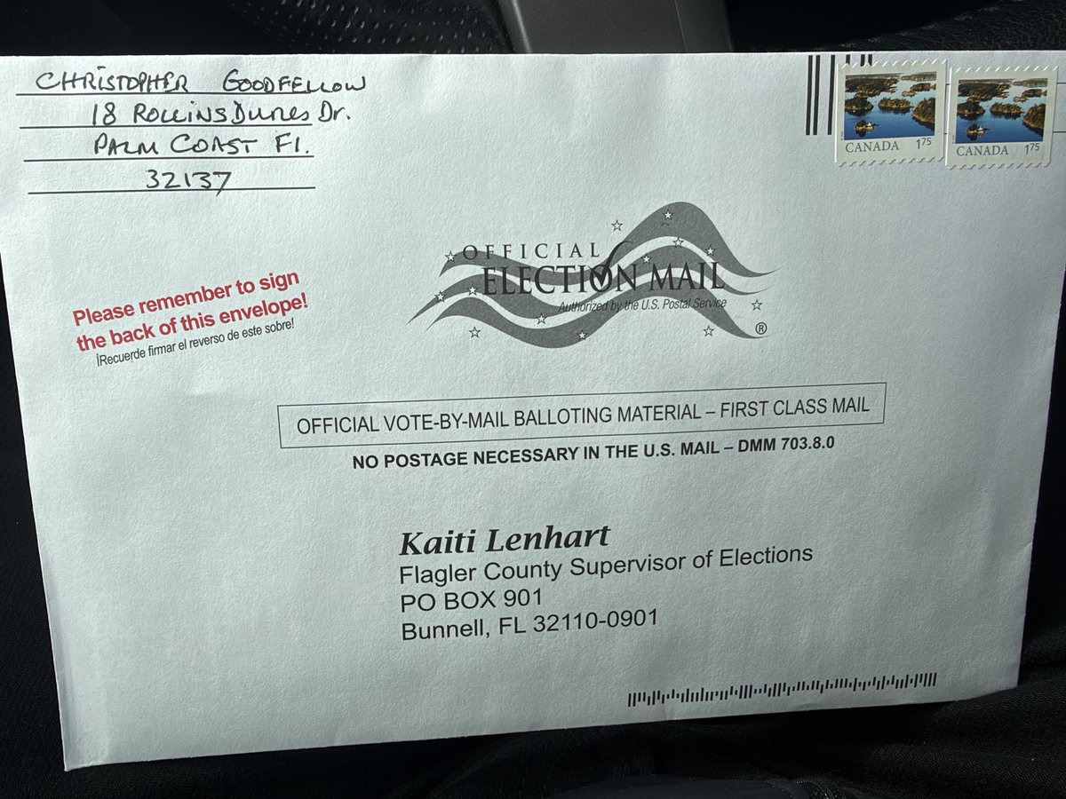 Sibateo's tweet photo. @PaulSGundlach Sent my mail in ballot from Canada yesterday! Vote ! https://t.co/Ep13mgqOgd