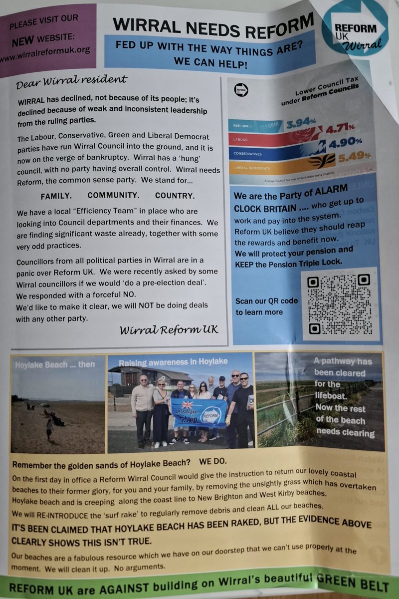 WirralReformUK's tweet photo. Wirral Reform UK are continuing to bring hope to residents of this great peninsula with strong evidence we will restore financial probity, honesty and pride to the Council dealings. It has been run badly for many, many years by both Labour and the Tories; the alleged opposition! https://t.co/Np8VFnwMTd