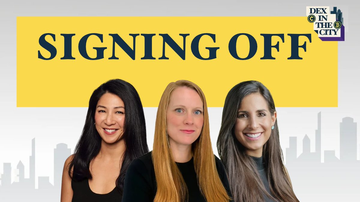 laurashin's tweet photo. No news docket this week. DEX in the City is leaving Unchained. For their farewell episode, @kkirkbos , Jessi Brooks and @tuongvyle12 , three general counsels at the center of crypto, reflect on practicing law and being women in this male-dominated industry.

Live today, 12pm ET: https://t.co/XdrWWmEBnz