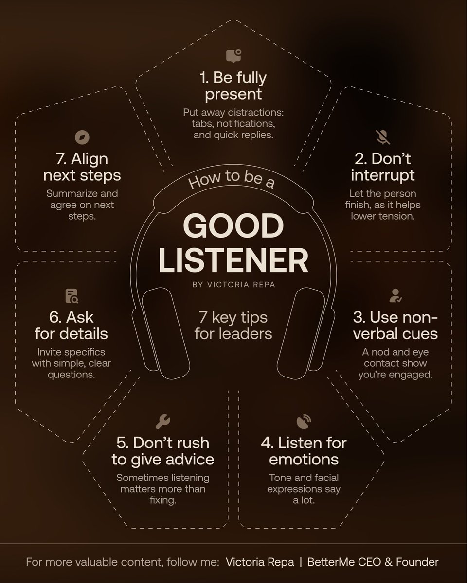 RepaVictoria's tweet photo. 7 simple ways to become a better listener: https://t.co/Up8arKSp5m