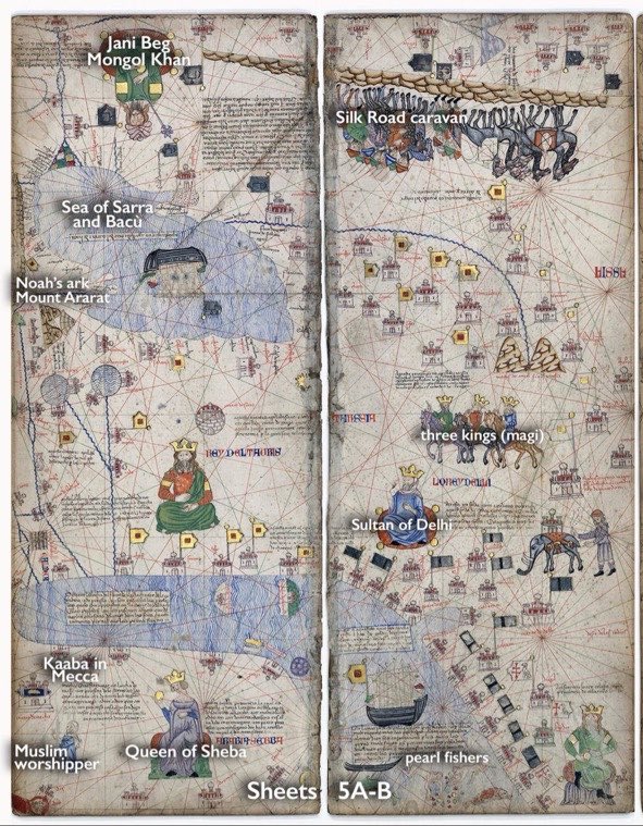 daritoslim's tweet photo. #ElArcaDeNoe Noah's Ark was common knowledge &amp; visible according to the #CatalanAtlas 🇪🇸 🗺️ On top of the mountains of Ararat #Turkey 🔍
🌈According to biblical documents; God flooded the earth after humanity started Beastiality,Necromancy, Sodomy, &amp; child sacrifice #TowerOfBabel https://t.co/t83gjFGXuE