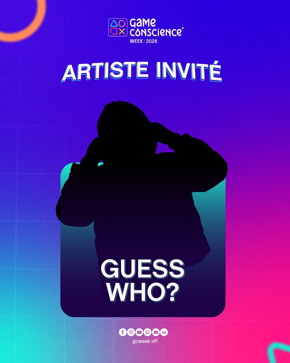 gcweekOff's tweet photo. GUESS WHO ?
Devinez qui c'est...🔥
GAME CONSCIENCE WEEK 2026
📅 Du 30.10 au 01.11.2026
📍 Institut Français & Majestic Wologuèdè
#GCW2026 #GameConscienceWeek #eSportBénin #GamingBénin #GuessWho https://t.co/fnwzVP8tuG