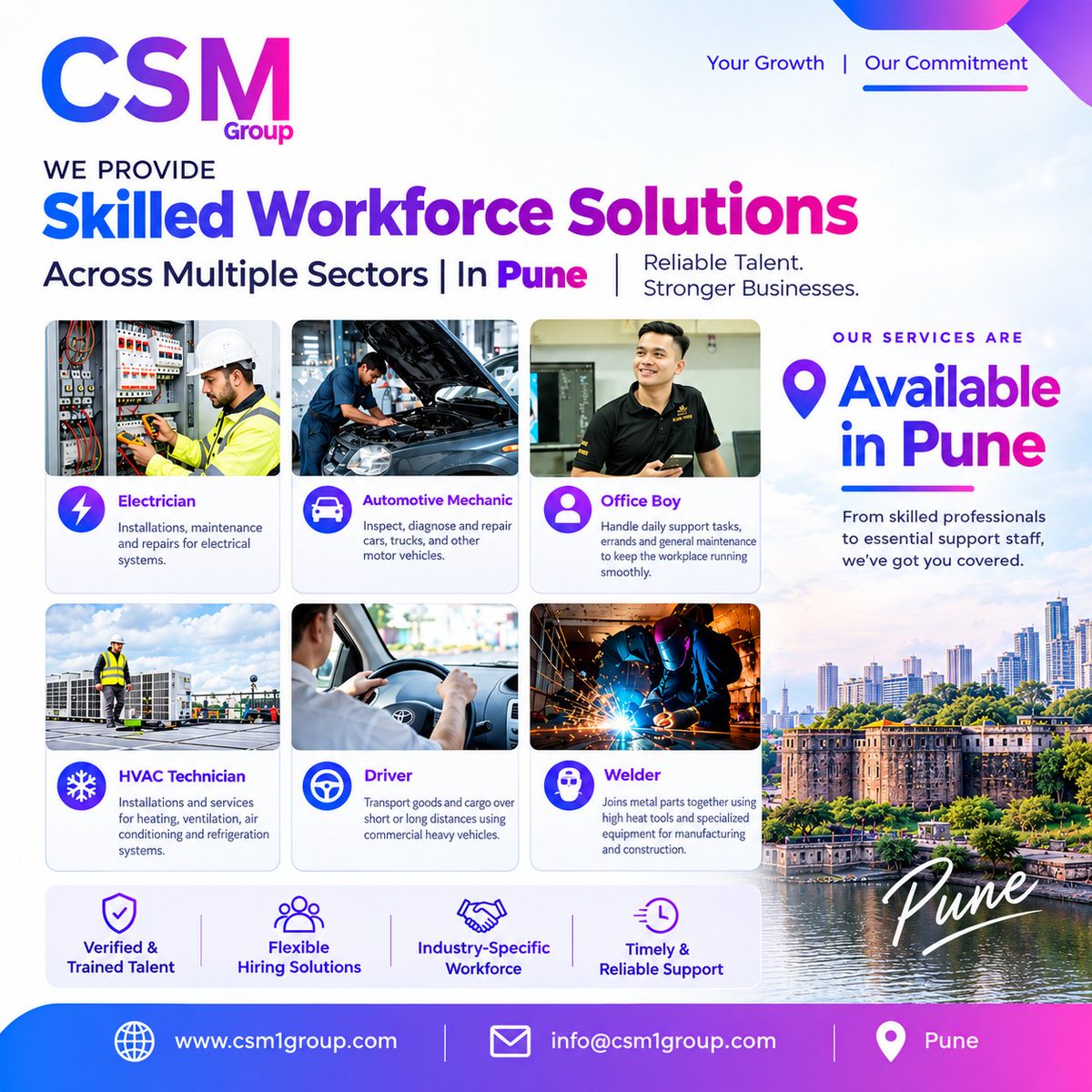 CsmGroup001's tweet photo. 🚀 Skilled Workforce Solutions in Pune!
👷 Skilled Talent
🤝 Flexible Hiring
🏢 Industry-Specific Workforce
⏱️ Reliable Support
📍 Pune
🌐 https://t.co/qLgE9essE2
📧 info@csm1group.com
#CSMGroup #WorkforceSolutions #Hiring #Pune #SkilledWorkforce #Staffing https://t.co/HjHbprZTSq