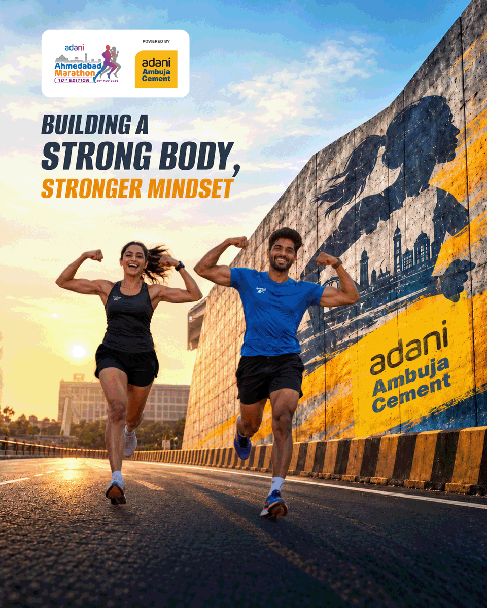 AhmdMarathon's tweet photo. This partnership is built to last 💪

Thrilled to collaborate with Ambuja Cement for AAM 2026 🥳

[ Adani Ahmedabad Marathon | #Run4OurSoldiers ] https://t.co/Con22xl6X6