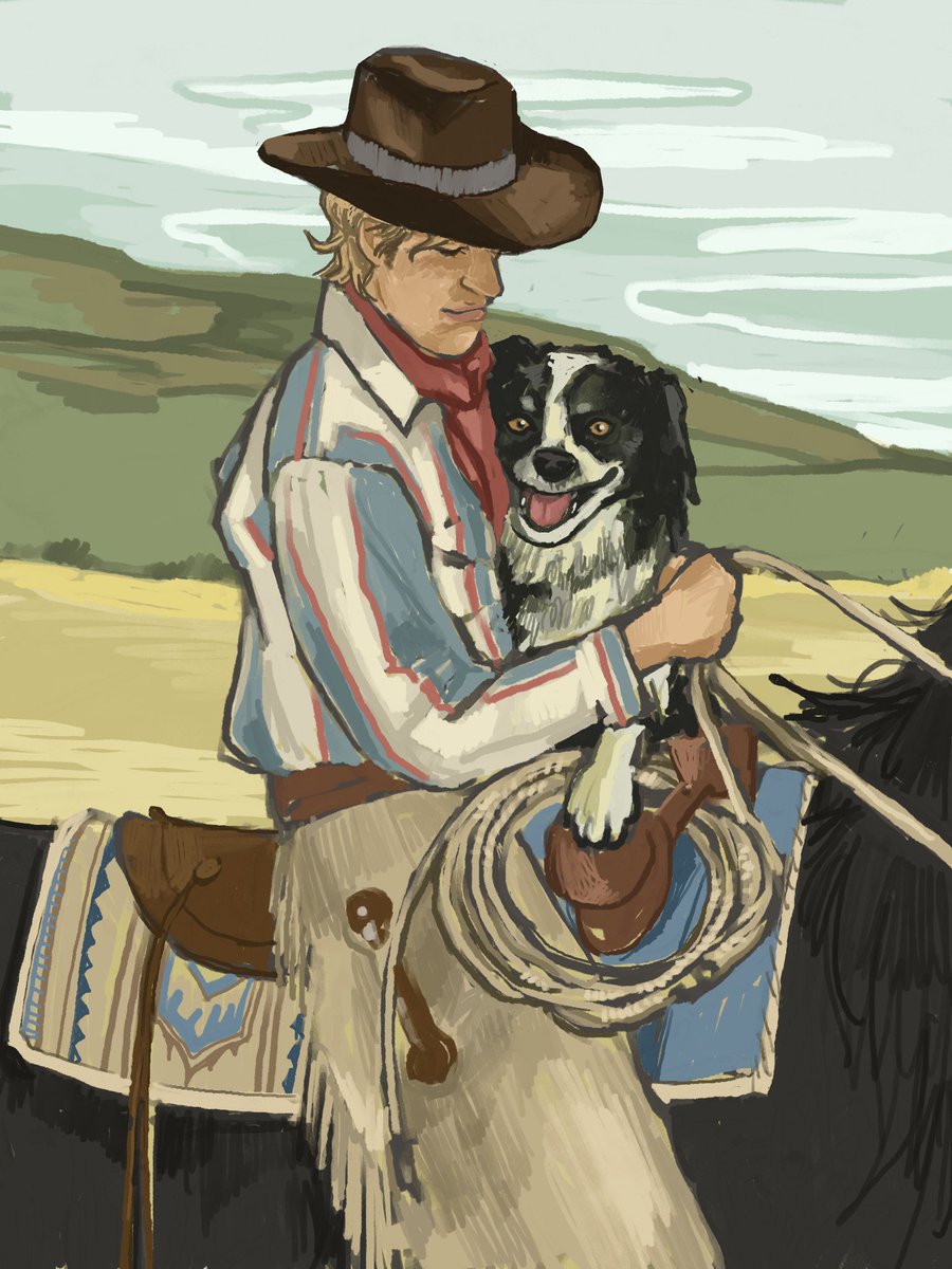 manicnadine's tweet photo. Random cowboy and his dog #art https://t.co/NHunigTF7e