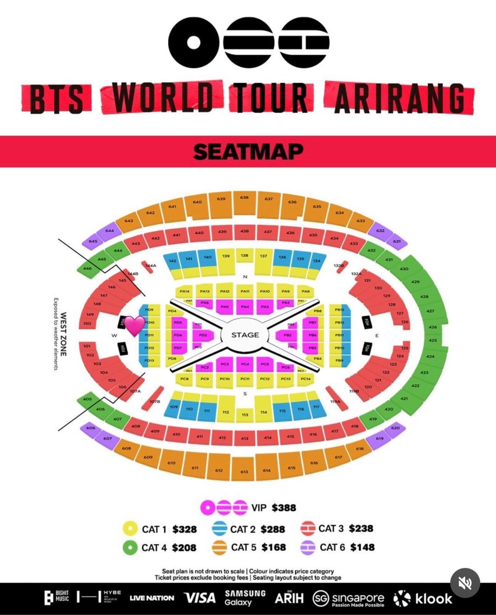 amaramaya122's tweet photo. #WTS #Lfb 
BTS (방탄소년단)WORLD TOUR'ARIRANG' IN SINGAPORE📍

💯VIP zone PA4 $388
💯CAT 1 zone PC12 $328
💯CAT 3 zone 130 $238

DM me to buy
All Army welcome 

#BTSinSG
#방탄소년단 #BTS_WORLDTOUR_ARIRANG
#BTS_WORLDTOUR_ARIRANG_SINGAPORE
#BTS_WORLDTOUR_ARIRANG_ASIA https://t.co/wkutHLZE8v