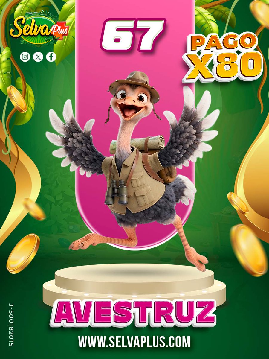 SelvaPlus's tweet photo. ¡El animalito millonario llegó rugiendo fuerte! 🐾💰

📅 Hoy es: Martes, 29 Sept 2026
⏰ Hora del sorteo: 09:15 AM 
🥇 Animalito ganador: 67 Avestruz

🌴 ¡La selva está celebrando! ¿Eras tú quien confió en el animalito ganador? https://t.co/9IGrmcBFrW