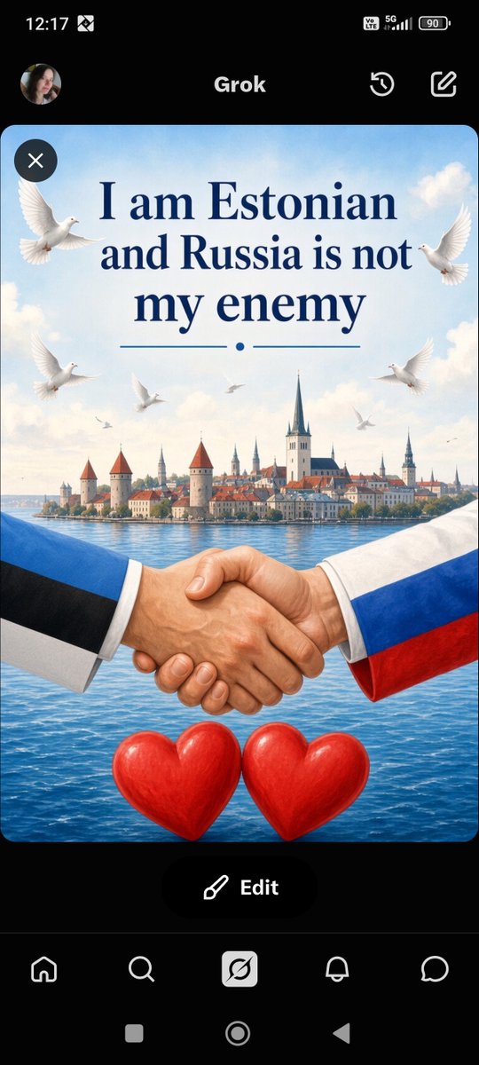 IvikaSokk's tweet photo. @BoussardFr84098 I am Estonian and Russia is not my enemy. I am against war. The world needs PEACE, FRIENDSHIP, LOVE and FAITH! We have a lot of mixed families with Russians. ❤️🇪🇪🤝🏻🇷🇺🕊️ https://t.co/19uNLIp4ew