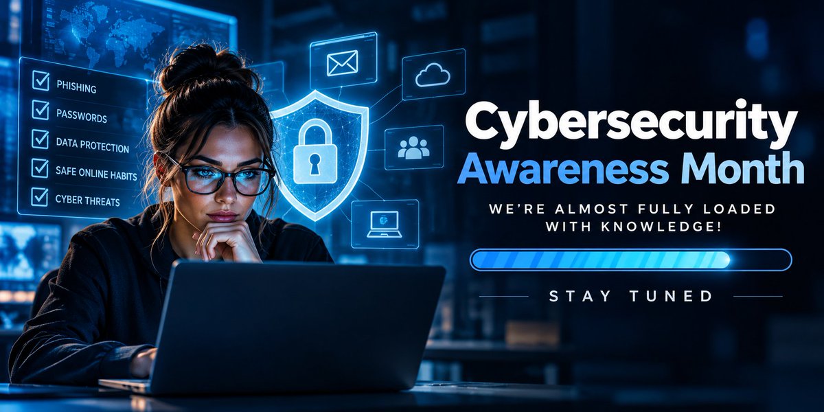 missupportinc's tweet photo. π¨ Cybersecurity Awareness Month is almost here!
This October: π Phishing | π Passwords | π‘οΈ Data Protection | π» Cyber Threats
Get ready to stay one step ahead. π
#CybersecurityAwarenessMonth #Cybersecurity #MISSupport https://t.co/qUOMgWimWa