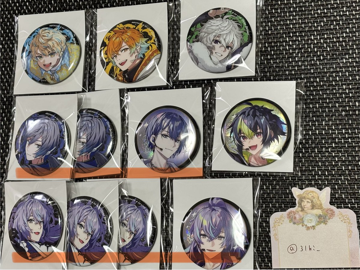 31ki_'s tweet photo. にじさんじ MECHATU-A Over Drive! ランダム  缶バッジ
【譲】1枚目
♡有 回収 ♡なしコンプ目的各1
【求】2枚目
下線ありの人は♡印と交換優先

郵送のみ
ライブまでに完遂できる方お願いします

検索からも是非お声がけ下さい！ https://t.co/fBDajRkqol