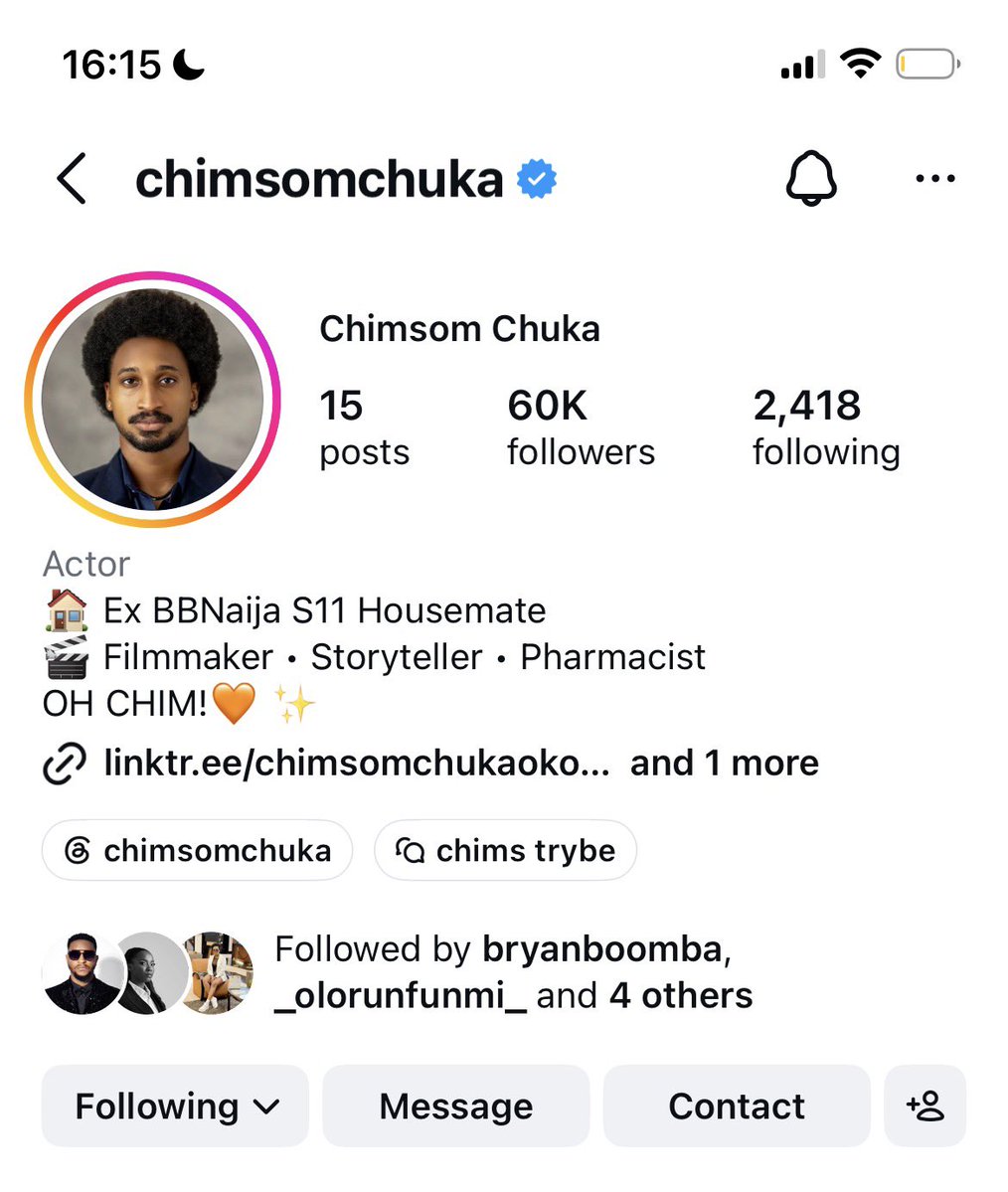 Claire80721553's tweet photo. My star boy at 60K organic Followers 

#OhChim 
#ChimsomChuka 
#BBNaija https://t.co/lBe8o5fzGz