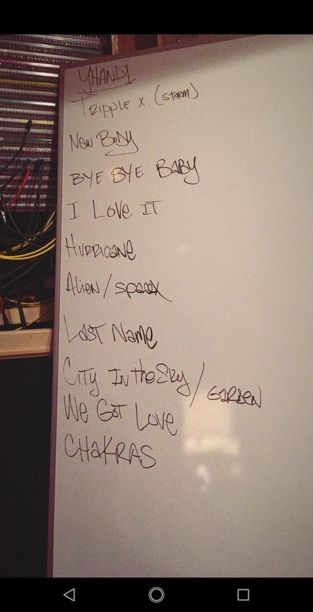 yzycrave's tweet photo. This is the tracklist the album would've most likely dropped as, made on September 29th and often referred to as "SNL Yandhi," seen on Keeping Up With The Kardashians.

However, only a small portion of these songs were actually finished and ready to release on this day. https://t.co/EjIxbcpWTl