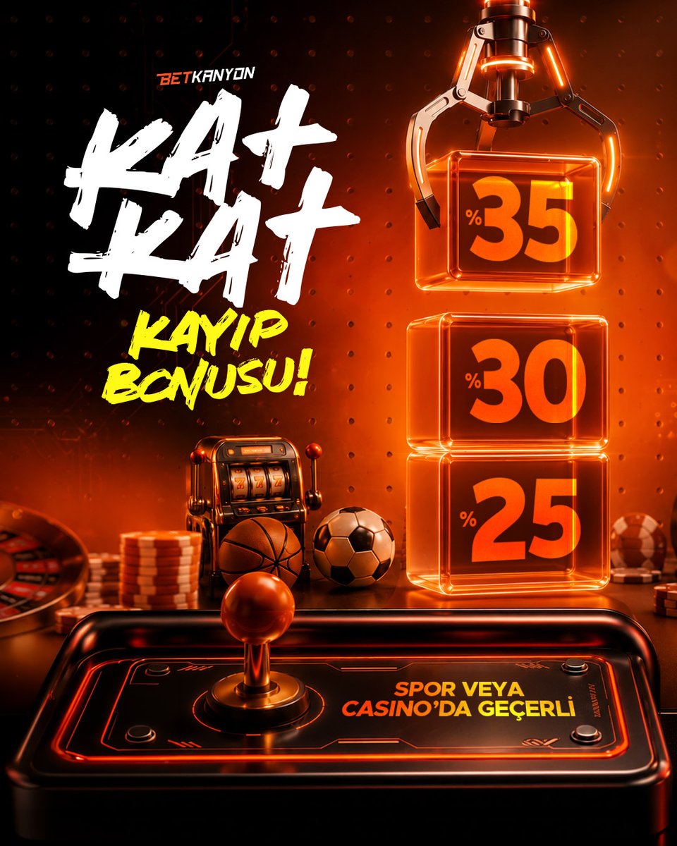 BkanyonResmi11's tweet photo. 👉 https://t.co/QZlrlwqvp9
🔥 KAT KAT KAYIP BONUSU: HER ADIMDA DAHA FAZLASI! 🎁
Betkanyon’da Kayıp Bonusunu aldıkça, bonus oranın kat kat katlanıyor! 💰✨
🎰 Casino veya ⚽ Sporda %35’e varan Kayıp Bonusu!
Bonusunu al, oyuna kaldığın yerden devam et! 😎 https://t.co/sgVgeKbck3