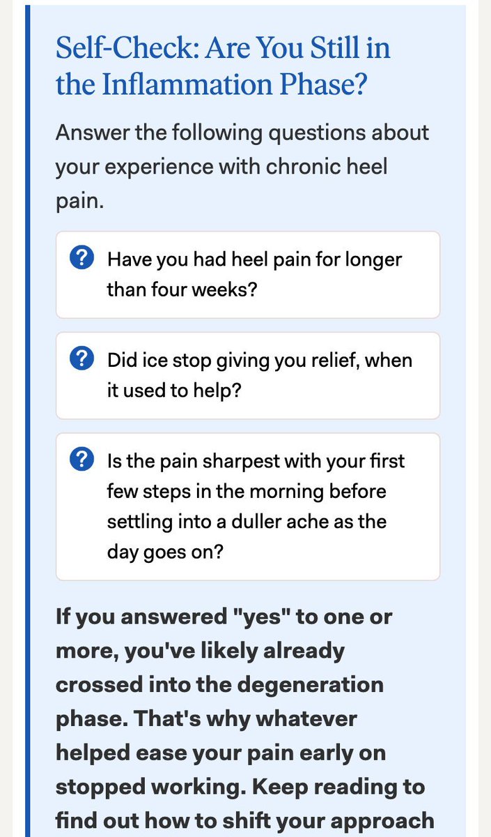vilobatirkedis's tweet photo. Koprez tells people with heel pain that their condition changed at week 4

- Advertorial https://t.co/E35enAgzms
- Listicle https://t.co/4e7Z9Ysc1J
- Product page https://t.co/eMIX59cvbm

The whole funnel runs on one idea

For the first 4 weeks heel pain is inflammation

After that it becomes a different problem

That one line turns everything the reader already tried into proof

Ice and stretching helped at first and then stopped

Most people read that as "nothing works for me"

Here it becomes evidence that the problem moved on and the old fixes stayed behind

What I like most is that the page agrees the old fixes worked, for the first 4 weeks

He doesn't have to admit he wasted money on them

Then a 3-question self-check lets him put himself in phase 2

"Did ice stop giving you relief, when it used to help?"

Anyone clicking a heel pain ad after months of pain answers yes

He has diagnosed himself

Every other fix now belongs to a phase he's already past

The listicle and the product page repeat the same phase line from the top

If your buyer has had the problem for a while:

- Split it into an early phase and a late phase
- Let the old fixes win the early one
- Write a self-check that puts him in the late phase
- Sell yours as the fix for the late phase