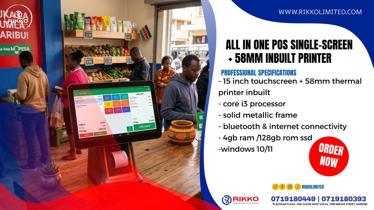 rikkolimited's tweet photo. Space-saving touchscreen POS with a built-in receipt printer Streamline your counter with our 15-Inch Windows POS Terminal + Integrated 58mm Printer

#POSTerminal #IntegratedPOS #WindowsPOS #TouchscreenPOS #ReceiptPrinter #PointOfSale https://t.co/4auXKlDsKF
