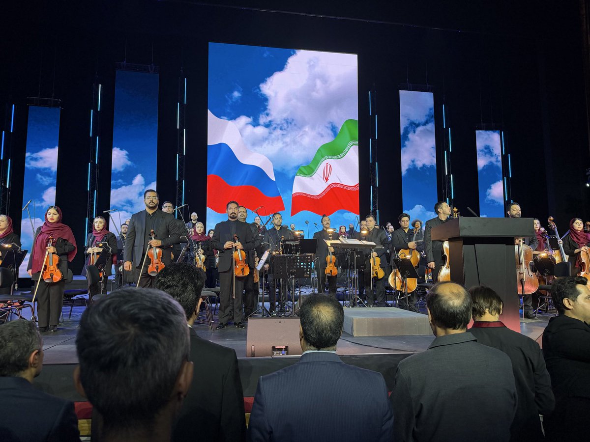 jacksonhinkle's tweet photo. ❤️🇮🇷🇷🇺 We had a beautiful night watching the Iranian National Orchestra play at Bolshoi Theatre in Moscow. It is currently the Cultural Week of the Islamic Republic of Iran in the Russian Federation. 

The orchestra performed on the historic stage, blending traditional instruments with classic national arrangements — and they even played an excerpt from Tchaikovsky’s Swan Lake.

Thank you to the Embassy of the Islamic Republic of Iran for a beautiful night.