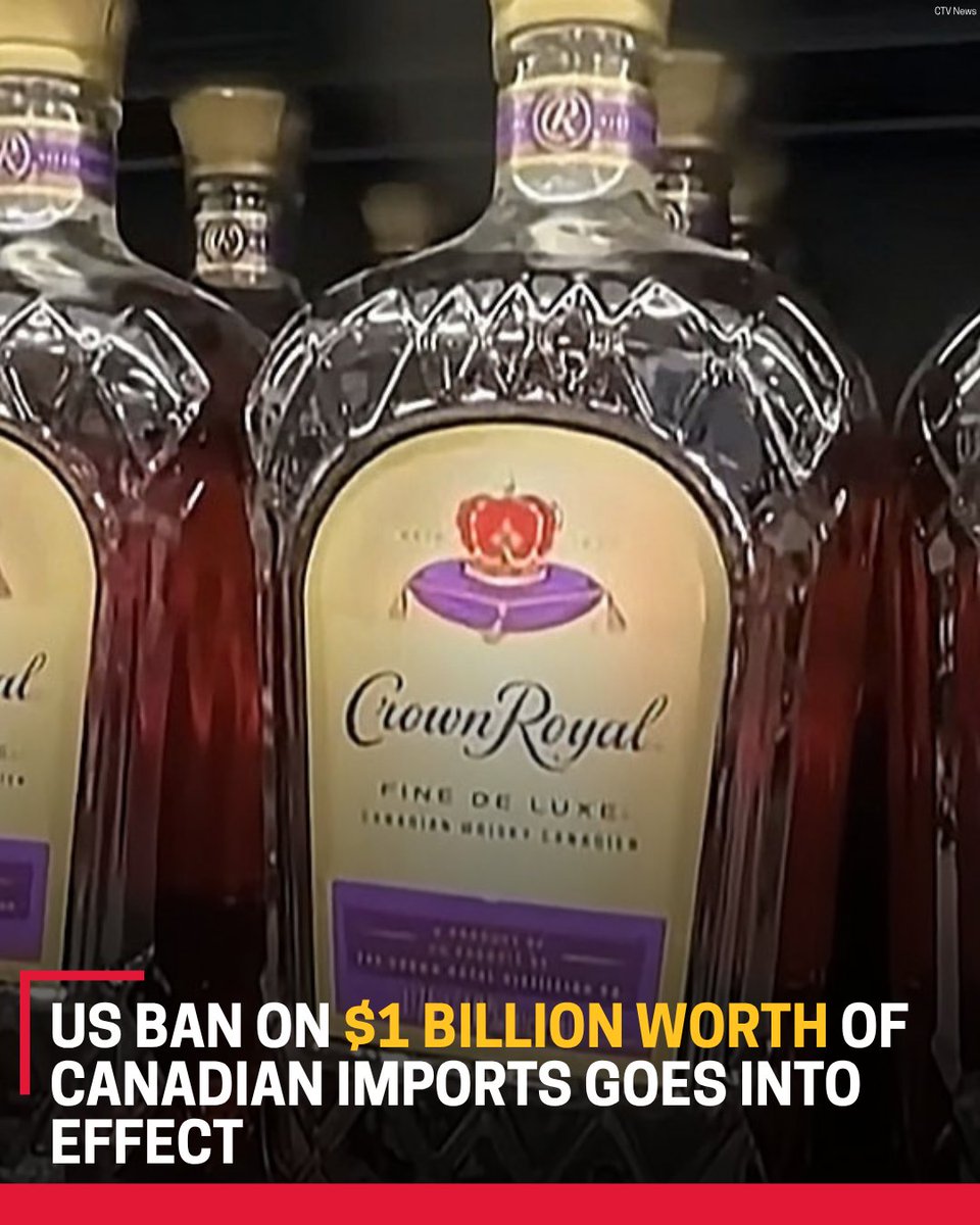 WFSBnews's tweet photo. From motorcycles to booze, U.S. ban on $1 billion worth of Canadian imports goes into effect. https://t.co/iBqW9mPdbo