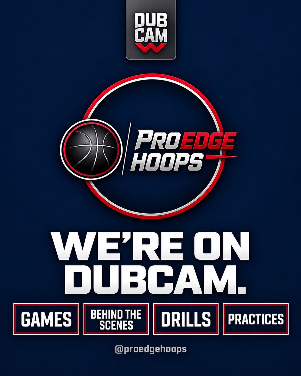 ProEdgeHoops's tweet photo. LIVESTREAM PARTNERSHIP 🤝

@ProEdgeHoops is partnering with Dubcam to bring ProEdge basketball to viewers wherever they are.

Watch the action, follow the players, and stay connected to everything we’re building. Stream details coming soon.

@ProEdgeHoops | Earn the Edge. https://t.co/g8hixPC52b
