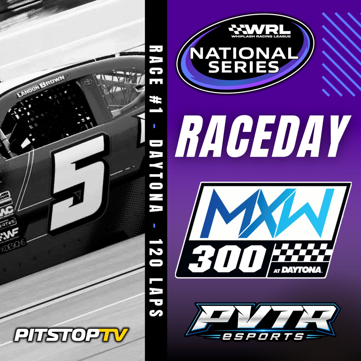 PVTR_eSports's tweet photo. RACEDAY for the Official Start to the WRL National Series Season!
The field is already set by virtue of the duels, now the only thing left to do it rip around Daytona for 120 Laps to settle it for Race #1 of the season!
#PVTReSports https://t.co/pOMJqTXVI5