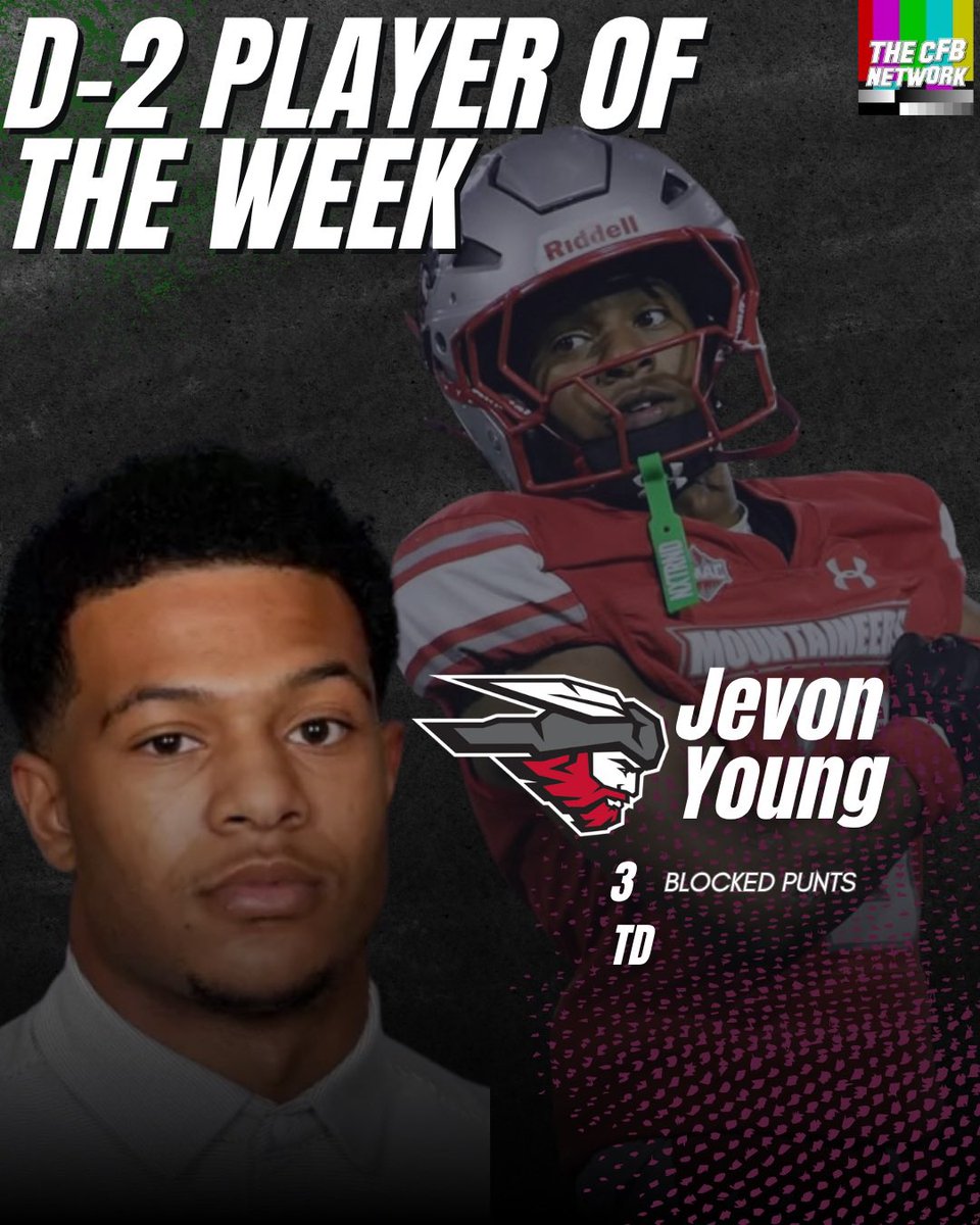 thecfbnetwork's tweet photo. Here are this week’s CFBNETWORK D-2 Players of the Week 

Offense: @BSUBeaversFB QB Connor Carver
Defense: @CSCFootball LB Ryder True
Special Teams: @MountaineerFB DB Jevon Young https://t.co/ILscBrWGQD