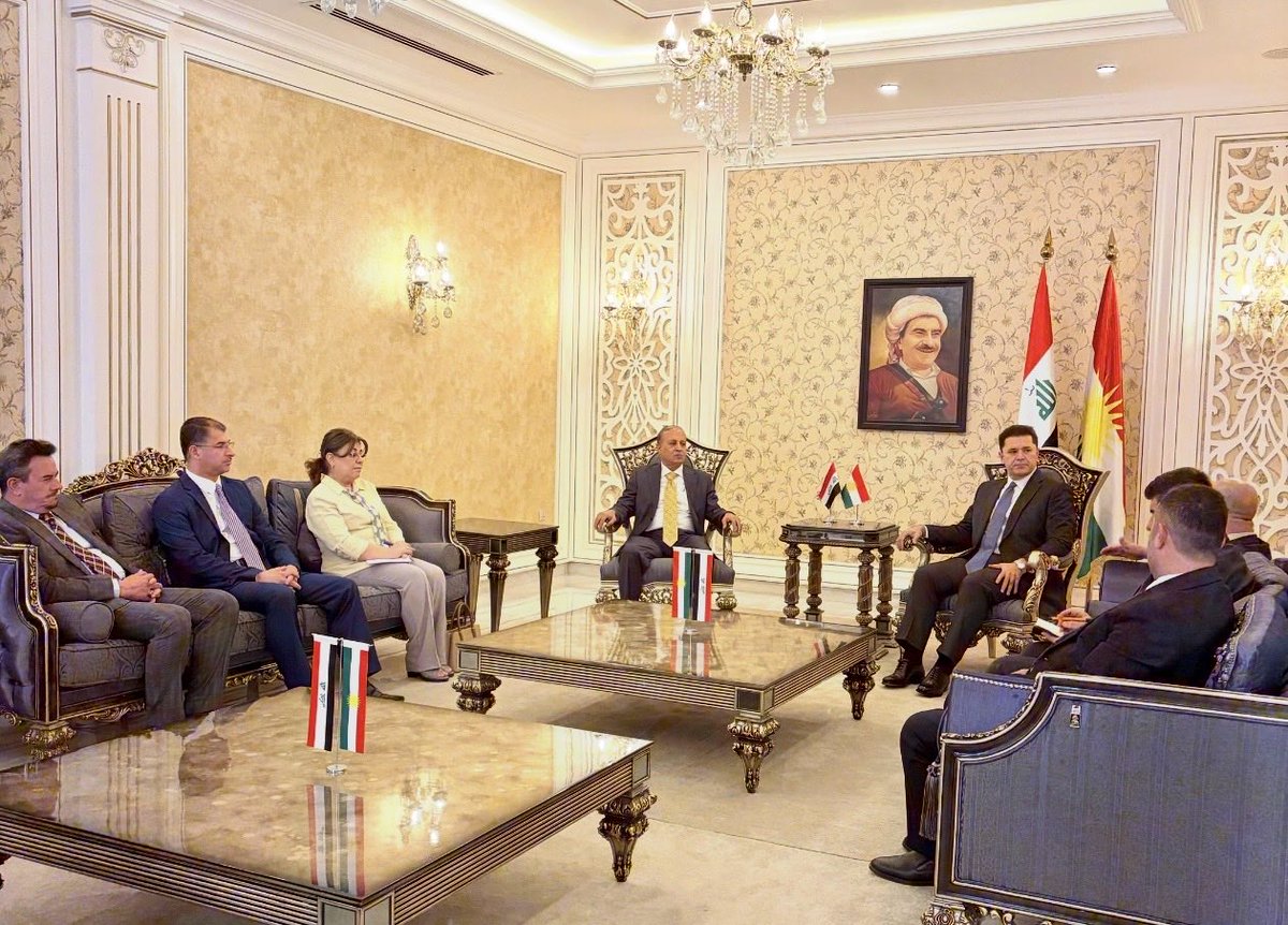 KRG_Coordinator's tweet photo. Today in Erbil, I received a delegation from the Kurdistan Components Network to discuss component rights, civil society cooperation, and UPR follow-up. We also agreed to organize a workshop on countering hate speech with diplomatic and community representatives. https://t.co/3zRq7cYXlu