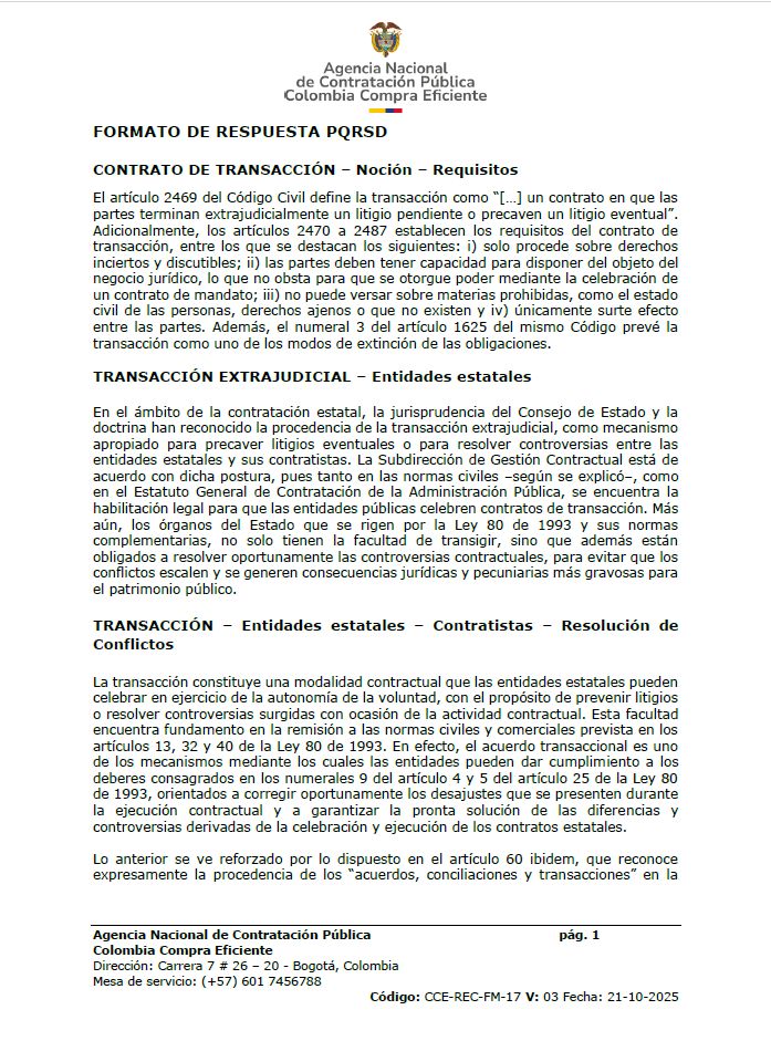 comprapublica_'s tweet photo. 🤝¿Cuáles son las características del contrato de transacción en contratación estatal?

Colombia Compra explica la naturaleza y características de este importante método alternativo de solución de controversias contractuales

Descarga aquí👇️
https://t.co/OlCFpBTHCH https://t.co/9EOvFRVXuz