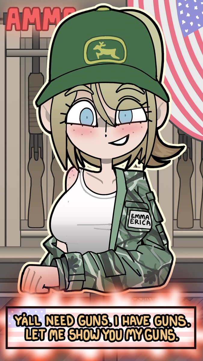 JackieLfries's tweet photo. New character!! She’s a gun shop clerk!
#characterdesignㅤ https://t.co/WtHZxZBUh9