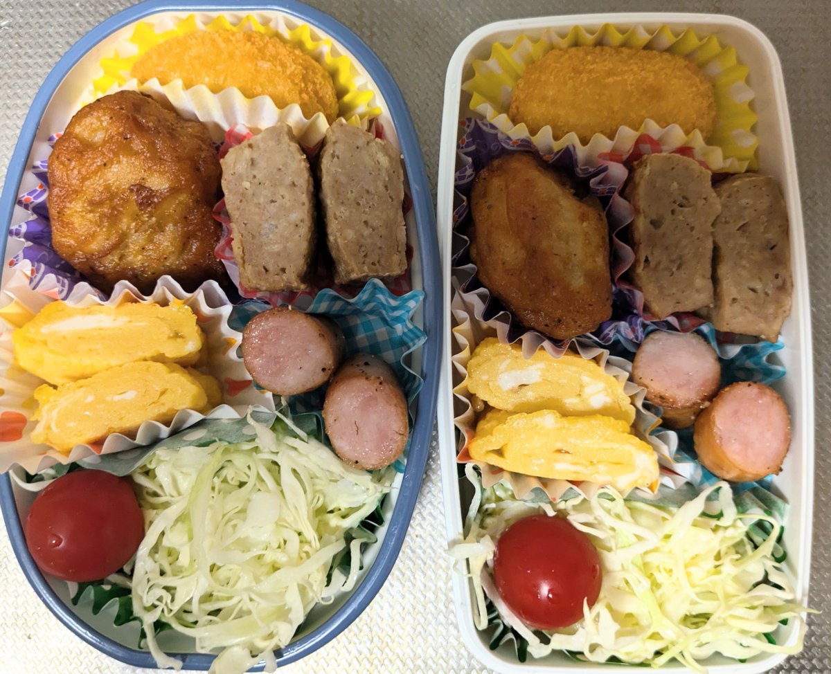 ritsumin65's tweet photo. 今週連チャン成功っ！
(๑•̀ㅁ•́ฅ✧

さて、明日も作れるだろうか(￣▽￣;)

 #シンパパ
 #シングルファザー
 #お弁当記録 
 #双子育児
 #父娘弁当 https://t.co/IpkkphE0in