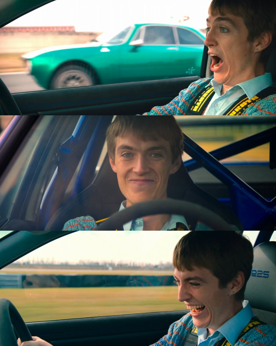 prodrive's tweet photo. The many faces of Francis Bourgeois as he drives the Prodrive P25.

We think he enjoyed himself.

Have you watched Episode 4 of The Grand Tour on Prime Video yet?

#TheGrandTour
#amazonshitcarshowreturns 

📸: Courtesy of @primevideouk / @studiolambert https://t.co/EaIfEcI3Vf