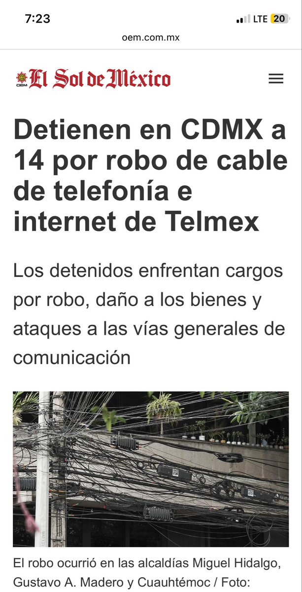 jricms's tweet photo. @TELMEXSoluciona @AtencionProfeco @NATII_2205 @Francis87822382 @Telmex @totalplaymx @Profeco @TELMEXSoluciona amigos lectores si pueden contraten otro servicio de internet diferente @Telmex que no es capaz de cuidar sus instalaciones para cuidar a sus clientes,solo duro 20 dias el servicio despues de estar 3 sin internet y se repite https://t.co/xgJLwfKKox