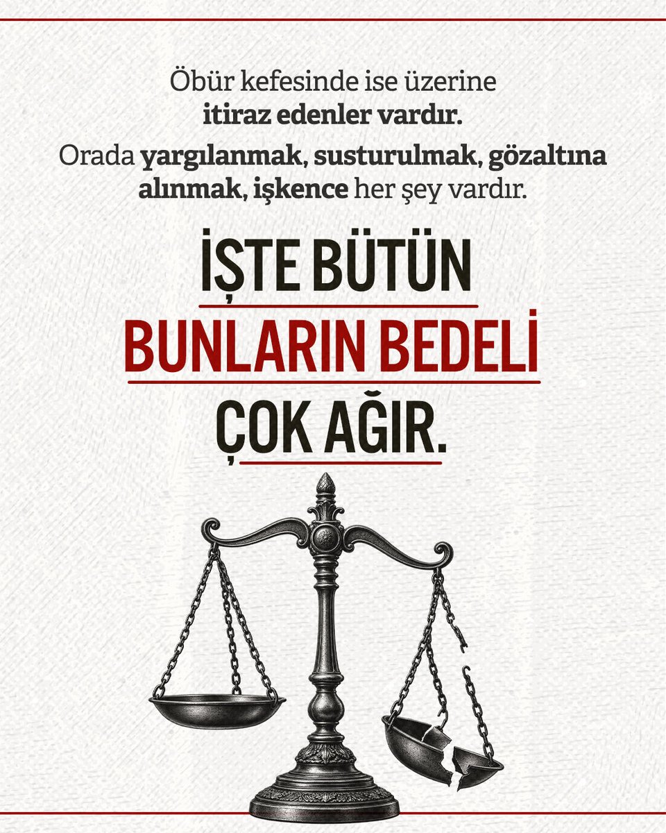 CA_iletisim's tweet photo. “Bu ülkede adalet terazisinin bir kefesinde iktidar vardır unutmayın, orası dokunulmazdır. 

Orada hesap yapmak yoktur, orada denetim yoktur. Öbür kefesinde ise itiraz edenler vardır.”

📍 Silivri / Casusluk Davası https://t.co/kK2xiaBKzt