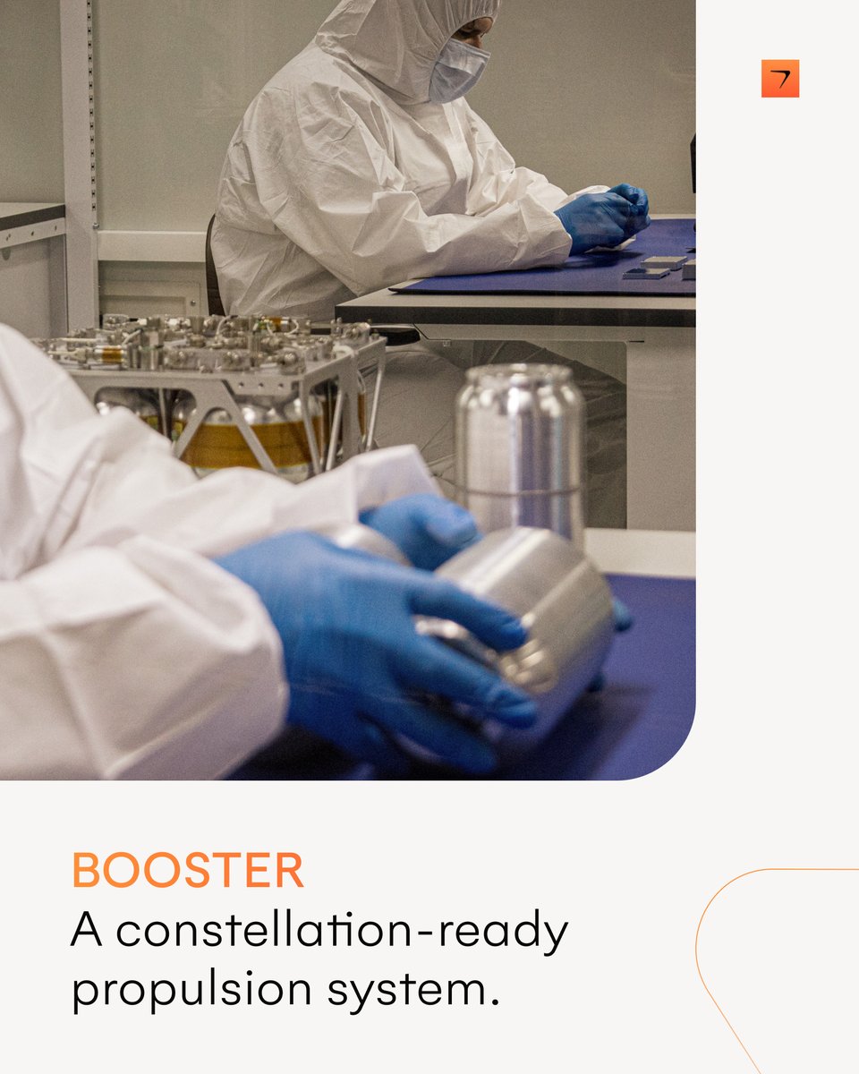 lifterospace's tweet photo. A propulsion system isn't constellation-ready just because the first unit works.

It has to be repeatable. Manufacturable. Deliverable at volume.

BOOSTER is built from standard modules, assembled and tested in-house, and designed around a scalable industrial supply chain.

We're now scaling production for multi-unit programs.

Performance gets you through qualification.
Production gets you through the constellation.