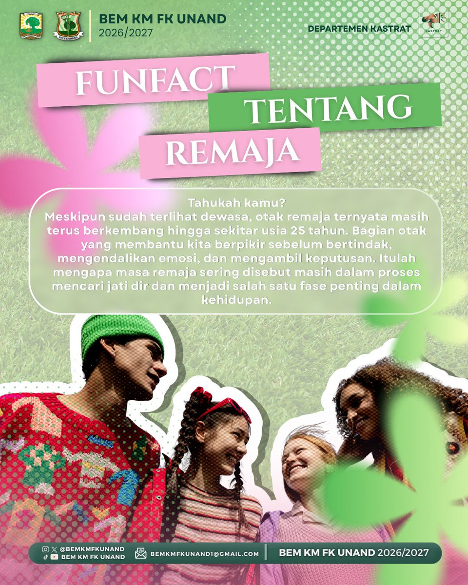 bemkmfkunand's tweet photo. menghadapi berbagai tantangan zaman. Karena perubahan besar selalu dimulai dari langkah kecil yang diambil hari ini.
Selamat Hari Remaja Internasional!
#HariRemajalnternasional
#YouthDay
#AgentOfChange
#GenerasiMuda
#BEMKMFKUNAND https://t.co/mlYbf840Wq