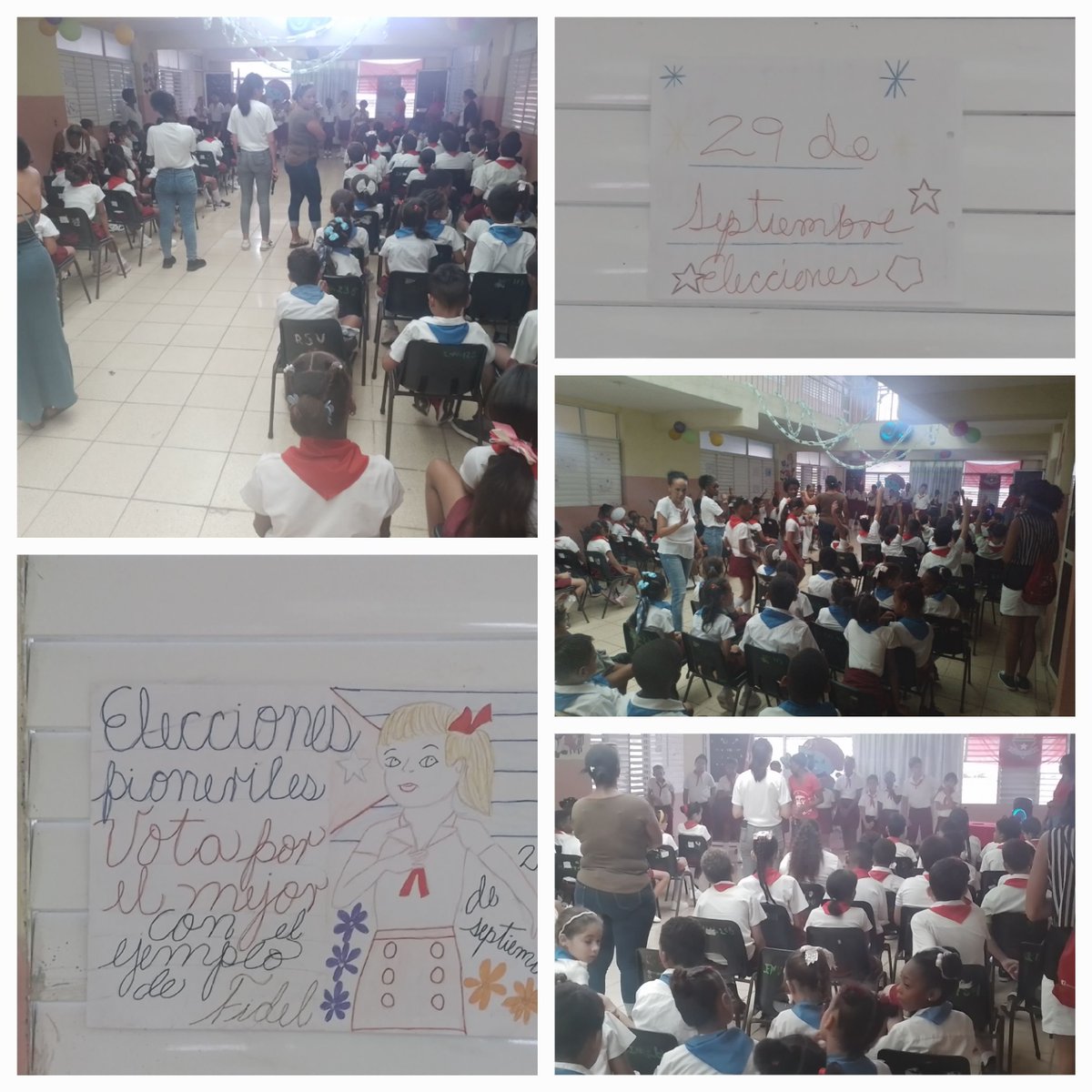 ALVA940424's tweet photo. Conducidos por el Guía Base, ese maestro que sabe querer y que trae en sí la alta responsabilidad de conducir y hacer realidad los sueños de los más pequeños de casa en la escuela, desarrollamos hoy 29 de Septiembre las Elecciones Pioneriles. https://t.co/8MPUOXTZJw