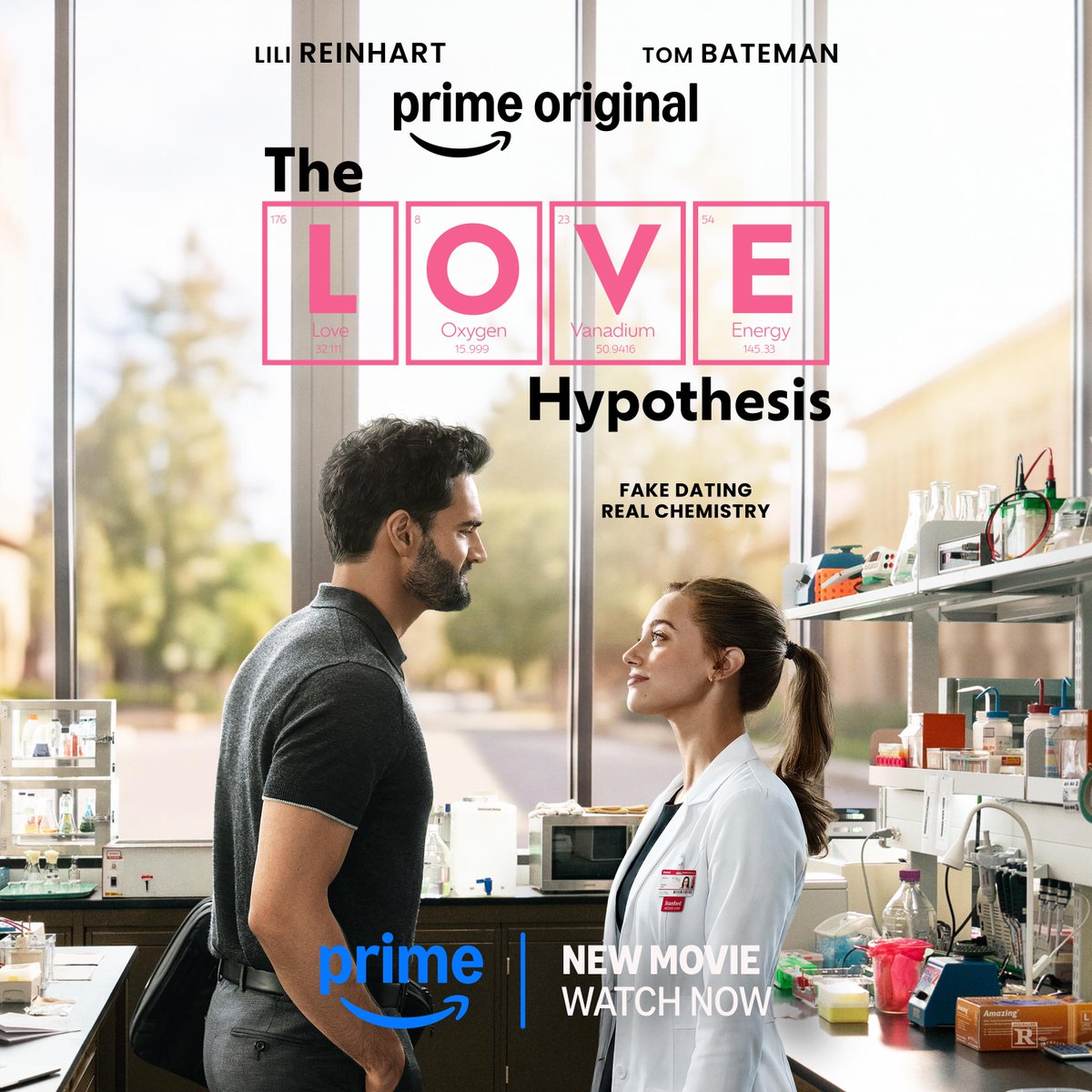 PrimeVideo's tweet photo. Fake dating. Real chemistry. Zero notes. 🧪#TheLoveHypothesis is now streaming on Prime Video. https://t.co/VLuKdv36gU