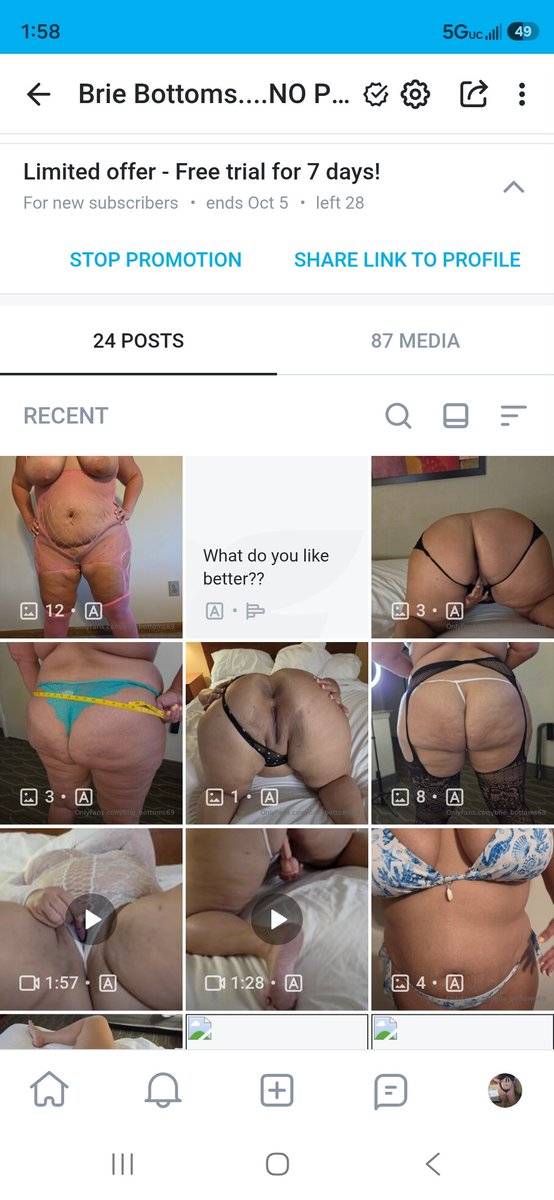 Briebottoms's tweet photo. https://t.co/Gt9dFhkaJu

Free 7 day trial! Check me out! https://t.co/du1MiJQfMM