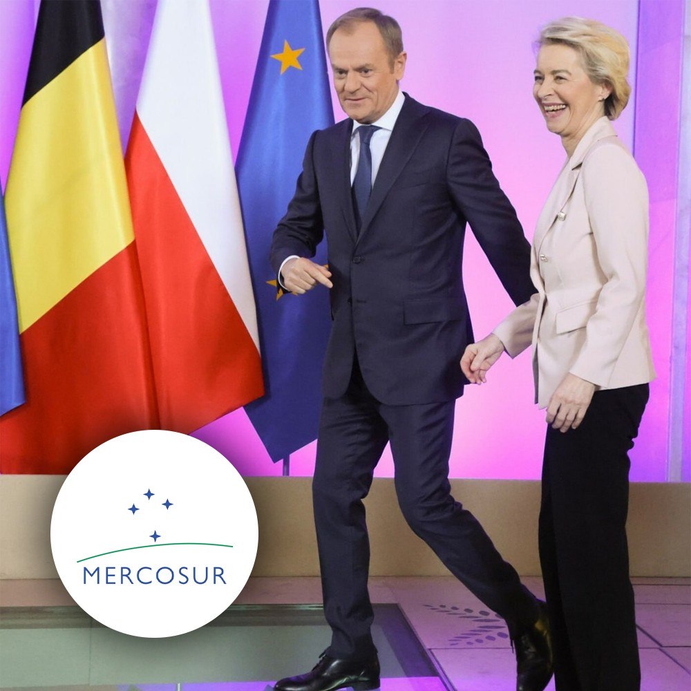 EwaZajaczkowska's tweet photo. Albo idioci, albo niemieckie pachołki❗ Trybunał Sprawiedliwości UE odrzucił skargę rządu Tuska na umowę z Mercosur, bo była... kompromitująco przygotowana❗ 🤦‍♀️

Nie dość, że rząd wnioskował o wstrzymanie zastosowania umowy z Mercosur 4 miesiące po tym, jak zaczęła obowiązywać (nie spieszyło im się), to jeszcze według TSUE cały dokument został beznadziejnie przygotowany merytorycznie - bez odpowiednich wskazówek, argumentów i dowodów. Jeden wielki cyrk! Dlatego albo mamy do czynienia z kompletnymi nieudacznikami, albo świadomymi sabotażystami polskiego rolnictwa, którzy od początku działali w interesie Niemiec.

A może jedno i drugie?

Do tego dziś rzecznik rządu, Adam Szłapka wychodzi na konferencję i opowiada dyrdymały, że w sumie to cała umowa została przyjęta "w odpowiedniej procedurze i zgodnie z przepisami europejskimi" - to jest kłamstwo! Umowa została wdrożona z pominięciem Parlamentu Europejskiego i jest niezgodna unijnymi traktatami.

Podsumowując żenujący serial rządu Tuska ws. umowy z Mercosur - najpierw udawali, że szukają koalicji do zablokowania dokumentu, potem pod presją społeczną złożyli spóźnioną o kilka miesięcy i żenująco napisaną skargę, a na koniec mówią, że umowa została przyjęta w porządku 🤡

Tak w praktyce wygląda Donald "nikt mnie nie ogra w Europie" Tusk.

Ursula von der Leyen i kanclerz Merz mogą być dumni ze swojego premiera w Polsce.