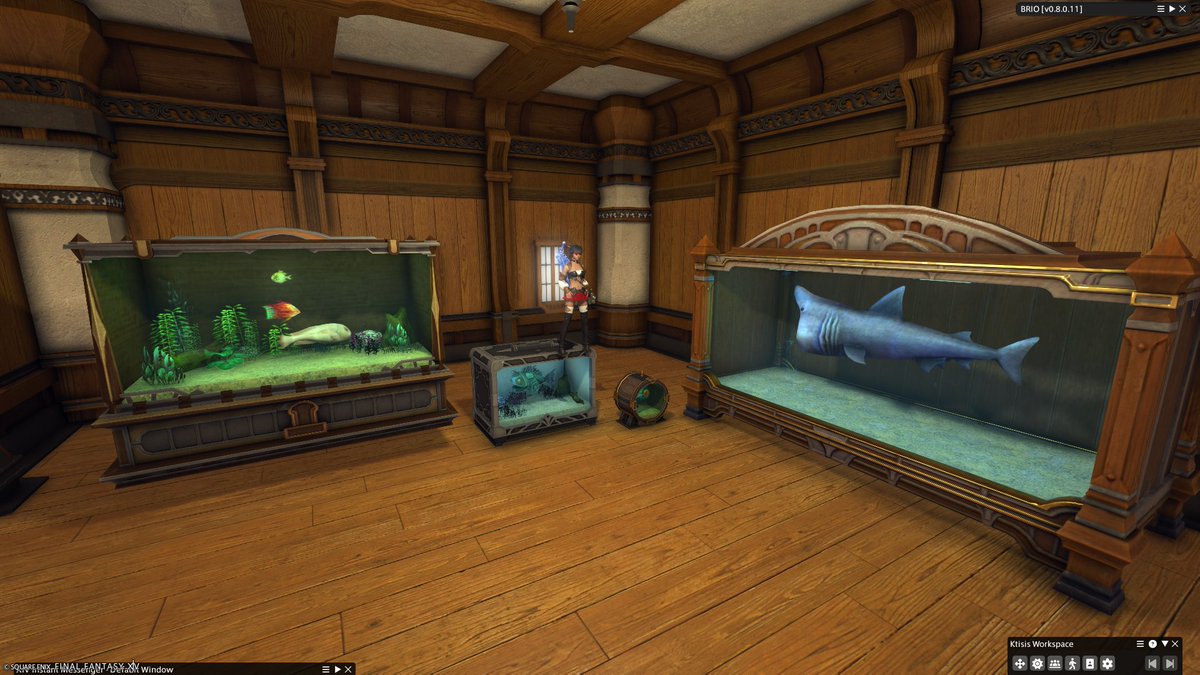 Lalah_XIV's tweet photo. Another aquarium-themed apartment soon. This time with smaller aquariums! I still need to catch a Coral Manta for that tier 4 aquarium. Anyone who can send some inspo my way? 😄 https://t.co/gtGaZmTgUA