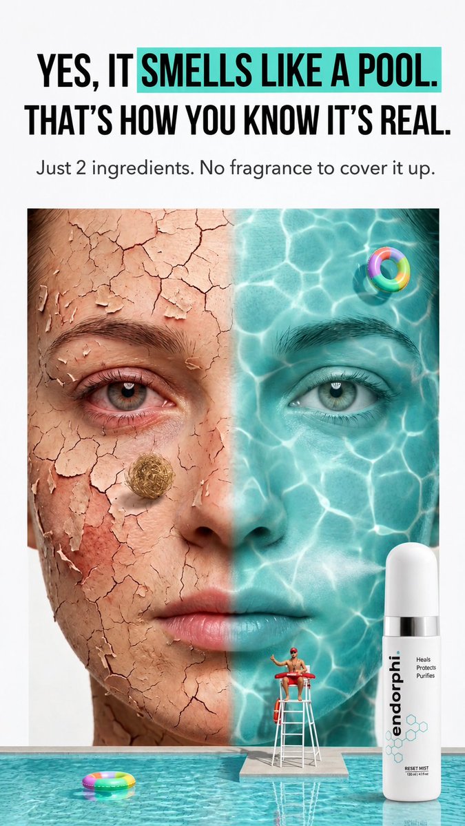 Salarmy_Studio's tweet photo. Some crazy static ad concept made for Endorph, a Hypochlorous Acid Face &amp; Body Spray brand

Want something crazy like this for your brand? Send me a dm.

#staticads https://t.co/cqKUlC2w99