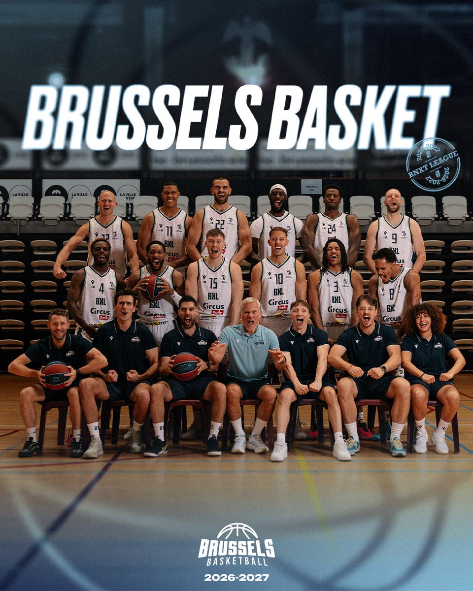 BnxtLeague's tweet photo. 🚀 Bringing the hype from the Belgian Capital!

Here’s the official ‘26-‘27 squad of Brussels Basketball.

https://t.co/CpaLQILFS4 https://t.co/ZDZ5SdBEff
