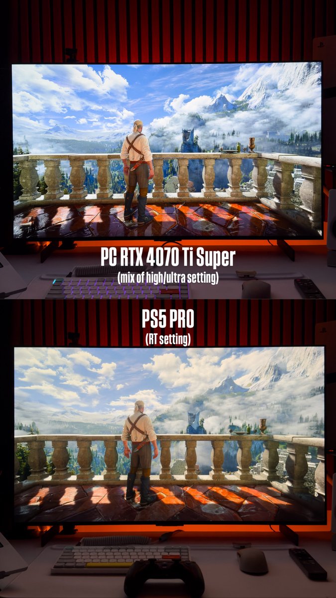 arnoldchandra's tweet photo. It's finally time to play it again and love the graphic upgrade. But there's a noticable difference in overall color 👀 

#thewitcher3 #remastered #ps5pro #pc https://t.co/j1f8VhvaRc