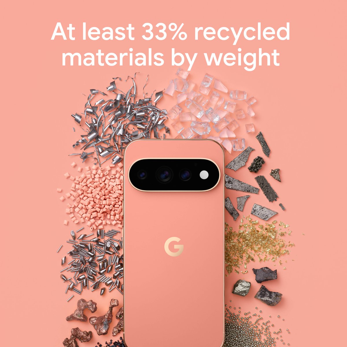 madebygoogle's tweet photo. Go green ♻️ no matter which color Google #Pixel11 series and #PixelWatch 5 you’re using.
Intuitive internal design & sustainable materials help drive carbon reduction, plus Pixel 11 and Pixel Watch 5 also feature 100% recycled aluminum enclosures¹ 🌎 https://t.co/zyBrlTMtB3 https://t.co/QUwUBftEyt