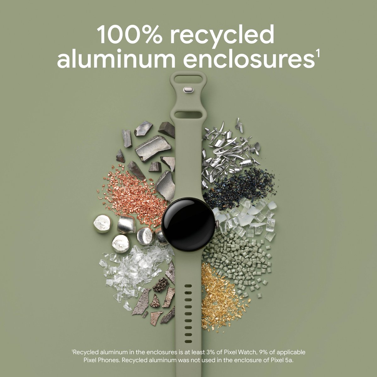 madebygoogle's tweet photo. Go green ♻️ no matter which color Google #Pixel11 series and #PixelWatch 5 you’re using.
Intuitive internal design & sustainable materials help drive carbon reduction, plus Pixel 11 and Pixel Watch 5 also feature 100% recycled aluminum enclosures¹ 🌎 https://t.co/zyBrlTMtB3 https://t.co/QUwUBftEyt