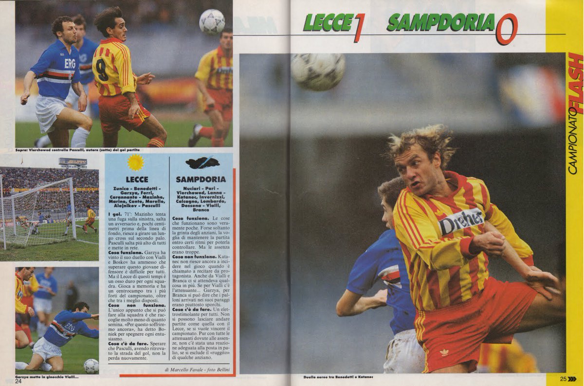 LecceArchive908's tweet photo. Serie A 1990-91, 16ª giornata
Lecce (stadio via del Mare), 13 gennaio 1991
LECCE-SAMPDORIA 1-0
22′ st Pasculli. #LecceArchive #UsLecce https://t.co/Pn8xovvgN0