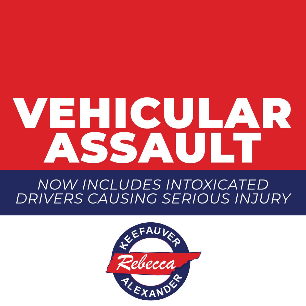 RepAlexander7's tweet photo. Last session, we expanded the definition of vehicular assault and raised penalties for intoxicated drivers causing serious injury. We are working to make our roads safer; if you drink, please don’t drive, Tennessee. https://t.co/glUL4Qx0U2