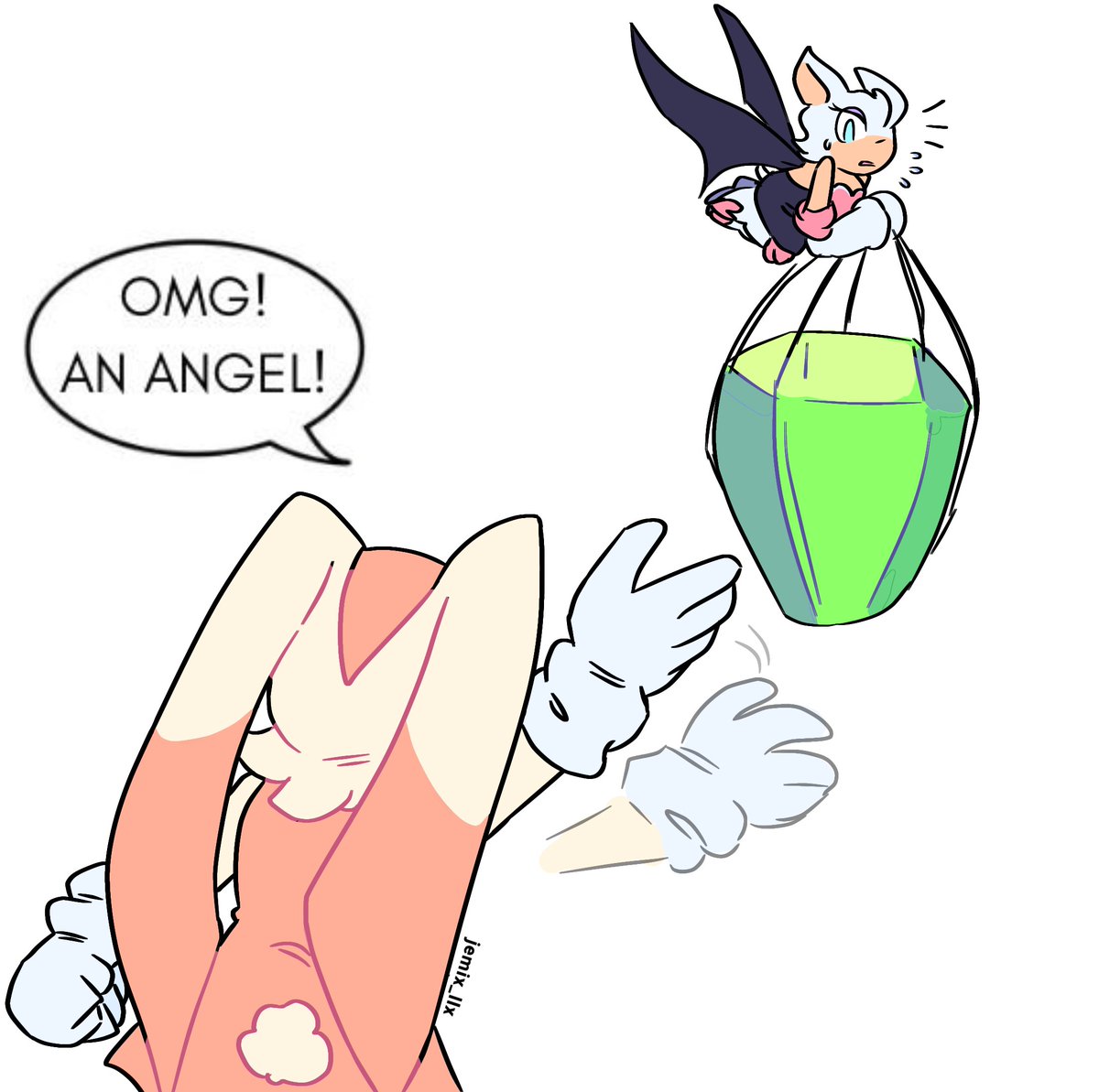 jemix_llx's tweet photo. An angel 😶‍🌫️
#creamtherabbit #rougethebat #sonicfanart https://t.co/X54GknMlfg